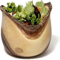 Rustikalna zdjela za posluživanje tulipana od kore Lippera i bagrema, velika