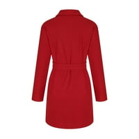 Slatki džemperi za žene, jakna s patentnim zatvaračem s dugim rukavima s džepom, kaput u crvenoj boji