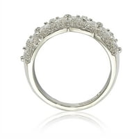 Sterling srebro bijeli kubični cirkonijski cvjetni prsten