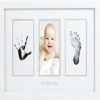 Okvir za fotografije s otiscima ruku i stopala za novorođenčad i jastučić za tintu s tintom, bijeli