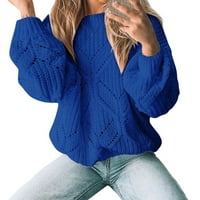 Smanjena Ženska odjeća, džemperi za žene, preveliki džemperi s okruglim vratom, modna otvorena široka ležerna tunika, jesensko-zimski