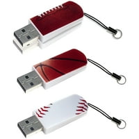 Doslovno sportsko izdanje 8GB USB Flash Drives, 3-pack
