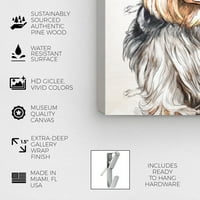 Wynwood Studio Animals Wall Art Canvas Print 'yorkie akvarel' Psi i štenad - smeđa, bijela