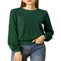 Jedinstvene ponude za ženski lampon rukav zavare zimski rebrasti džemper pulover