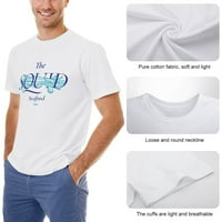 Muška majica od pamuka, ležerni vrhovi kratkih rukava, poklon Majica u bijeloj boji;