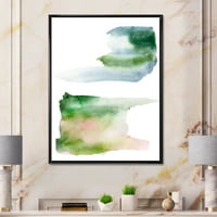 Dizajnerska umjetnost oblaci s plavim, zelenim i ružičastim mrljama, moderni zidni otisak na uokvirenom platnu