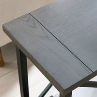 Uski bočni sklopivi stol u donjem i donjem dijelu s policom u zadimljenoj sivoj i mat crnoj boji