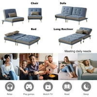 Aukfa modularni sekcijski kauč- kabriolet kauč za spavanje kraljice krevet- dnevni boravak namještaj set- 110 w- plava