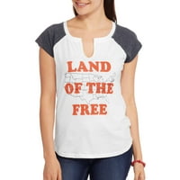 Ženska majica s grafičkim printom Zemlja slobodnog raglana