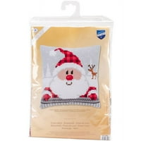 Set jastuka za šivanje križem od Djeda Božićnjaka u kariranom šeširu-0148061