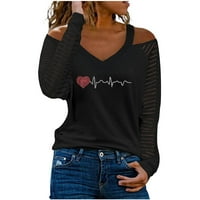 Jesenske bluze za žene, poslovna Casual majica s izrezom u obliku slova A i dugim rukavima, jesenska bluza s ramena, crvena a