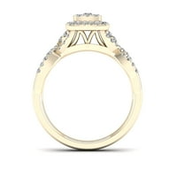 Zaručnički prsten od 12-karatnog dijamanta od 10-karatnog žutog zlata s okretnim drškom