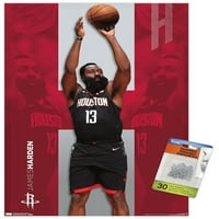 Trends International NBA Houston Rockets - James Harden Wall Poster s gurnutim iglama 14.725 22.375 Premium plakat i paket push pin