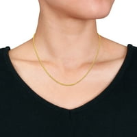 Ogrlica za veznjak Miabella Women 10k Gold Curb - 18 Laan lanac za slojevito i slaganje