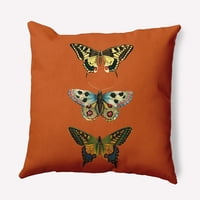 Jednostavno Daisy kvadratni leptiri poliesterski zatvoreni jastuk, savršeni narančasti qty 1