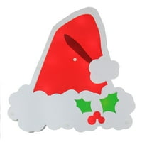 12,5 osvijetljeni šešir Djeda Mraza s ukrasom siluete prozora bobicama božikovine