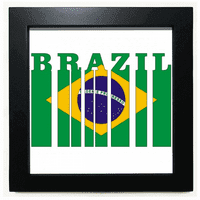 Zastava zemlje tekst Brazil Art Deco Moda Crni kvadratni okvir za sliku zidna ploča