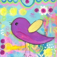 Purple Bird Jill Lambert Slikanje tiska na zamotanom platnu
