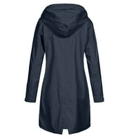 Lagana kišna jakna Ženska planinarska kišna jakna za žene lagana jednobojna kišna jakna s kapuljačom Vanjska vjetrovka otporna na