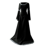 Modna ženska jesenska ležerna haljina s izrezom u obliku slova U I dugmadima s dugim rukavima Za odmor od 96 do 4487268