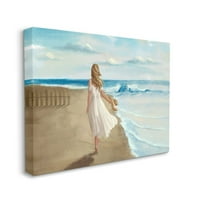 Home Decor _ šetnja plažom Plava oceanska slika zidna umjetnost na platnu od