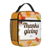 Prijenosna torba za ručak Retro uzorak bundeve za Dan zahvalnosti izolirana torba za ručak za višekratnu upotrebu za putovanja, posao,