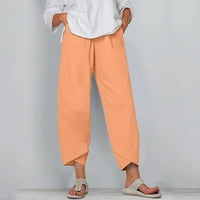 Ženske hlače za Posao, Ležerne ženske tajice s elastičnim strukom, narančaste hlače