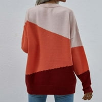 Ženski jesensko-zimski labavi gornji dio, pleteni džemper s dugim rukavima s okruglim vratom, e-mail