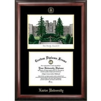 Okvir za diplomu Sveučilišta Ksavier 8,5 11 sa zlatnim utiskivanjem i litografijom slika kampusa