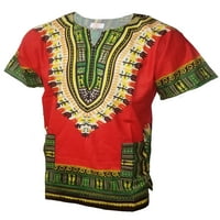 Dashiki crvena majica S afričkim printom od veličine do veličine od 7 do 7 inča