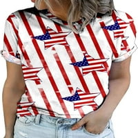 Majica s američkom zastavom i srcem, vjera, obitelj, sloboda, domoljubne majice za žene, Ženska majica Četvrtog srpnja