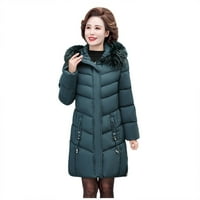 Ženski kaputi i jakne a-list-zima Plus tanka prošivena jakna srednje duljine pamučni kaput za mamu zeleni a-list