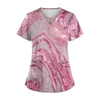 Ženske majice kratkih rukava A. D. Camo bluza s okruglim vratom Ležerne široke košulje od tunike u ružičastoj boji 2 A. d