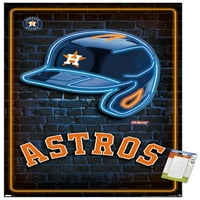 Houston Astros - plakat neonske kacige, 22.375 34