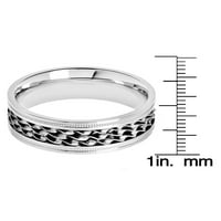 Obalni nakit od nehrđajućeg čelika s trostrukim uvijenim prstenom od užeta u obliku užeta
