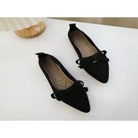 + / Ženske ravne cipele sa šiljastim nožnim prstom i mašnom; mrežaste cipele; ženske Ležerne lagane cipele u crnoj boji 6,5