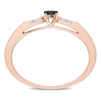 Carat T.W. Crno -bijeli dijamant 10kt ružičasto zlato obećanje prstena