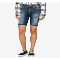Silver Jeans Co. Ženski dečko Mid Rise kratke hlače, veličine struka 24-36