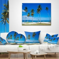 DesignArt Palms na Filipinima Tropska plaža - Moderni jastuk za bacanje mora - 18x18