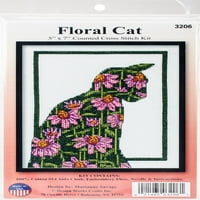Dizajnerski rad, komplet za šivanje brojanim križem 5 97 - Cvjetna mačka
