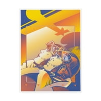 Zaštitni znak likovna umjetnost 'Piloti narančasta' platno umjetnost Davida Chestnutta