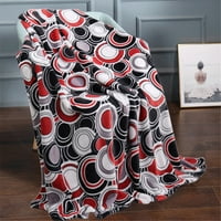 Fleece meko ugodno plišano bacanje pokrivača, crno -crveno -bijelo, standardno bacanje