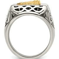 14k akcentni prsten od orla od nehrđajućeg čelika, ostarjeli i polirani, izrađen u Kini 9639-11