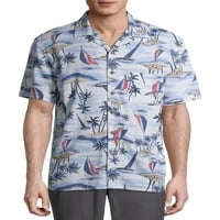 George muški tropski tisak s kratkim rukavima Rayon košulja