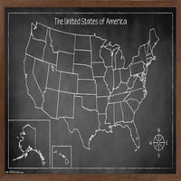 Zidni plakat s mapom krede u SAD-u, 14.725 22.375