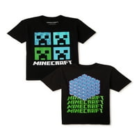 Grafička majica Minecraft Boys, 2-pack, veličine 4-18