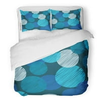 Komplet posteljine plavi apstraktni dizajn u točkicama bijela bluza s apstrakcijom Boho platno tepih Dvostruka veličina poplun s