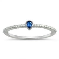 Midi prsten s imitacijom safira u vašoj plavoj boji. Prsten od sterling srebra u ženskoj veličini 4