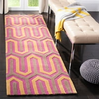 Geometrijski tessellated tepih od vune, Tamno siva, okrugla 6' 6'