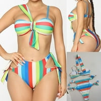 Kupaonski kupaći kostim u punoj boji, Ženski bikini bandeau, brazilski push-up kupaći kostim, odjeća za plažu, kupaći kostim